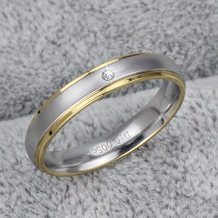 Casual Simple Style Classic Style Letter Stainless Steel Titanium Steel Polishing Inlay Diamond Rings