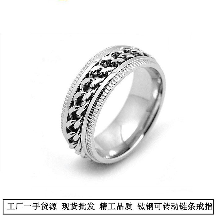 Rotatable Titanium Steel Chain Ring Europe And The United States Men's Ring