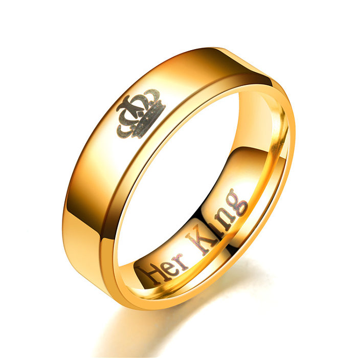 Fashion Couple Beveled Crown Ring NHTP139039