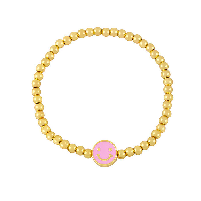 Schmuck Koreanischer Stil Smiley-Gesicht Perlenvergoldetes Armband Großhandelsschmuck