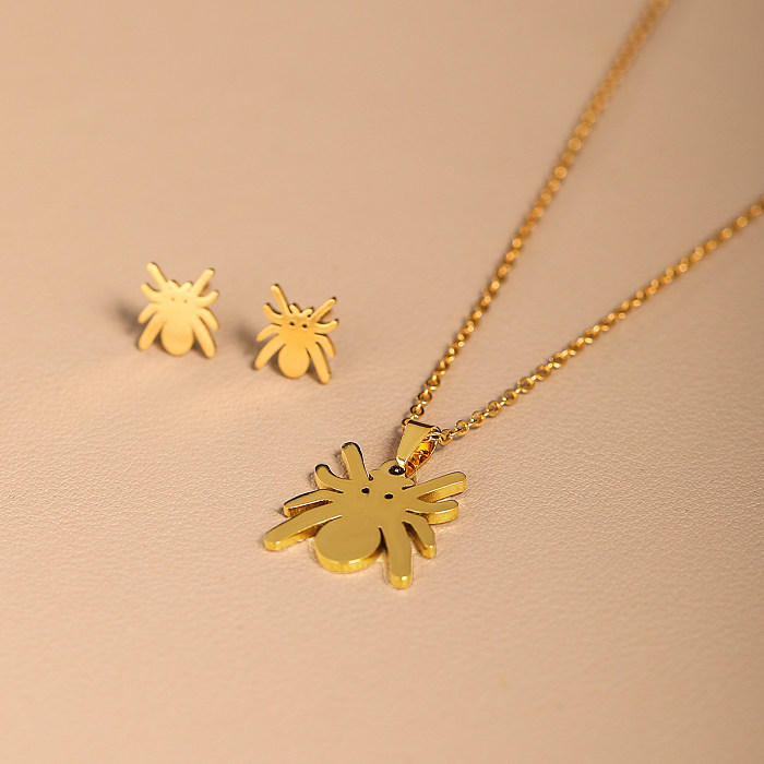 Conjunto de joias banhadas a ouro 18K casual estilo moderno estilo simples aranha