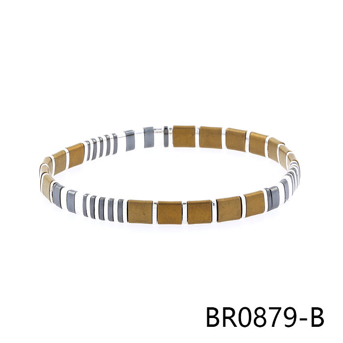 Vernis au four en cuivre carré de Bohême plaquant les bracelets plaqués or 18K