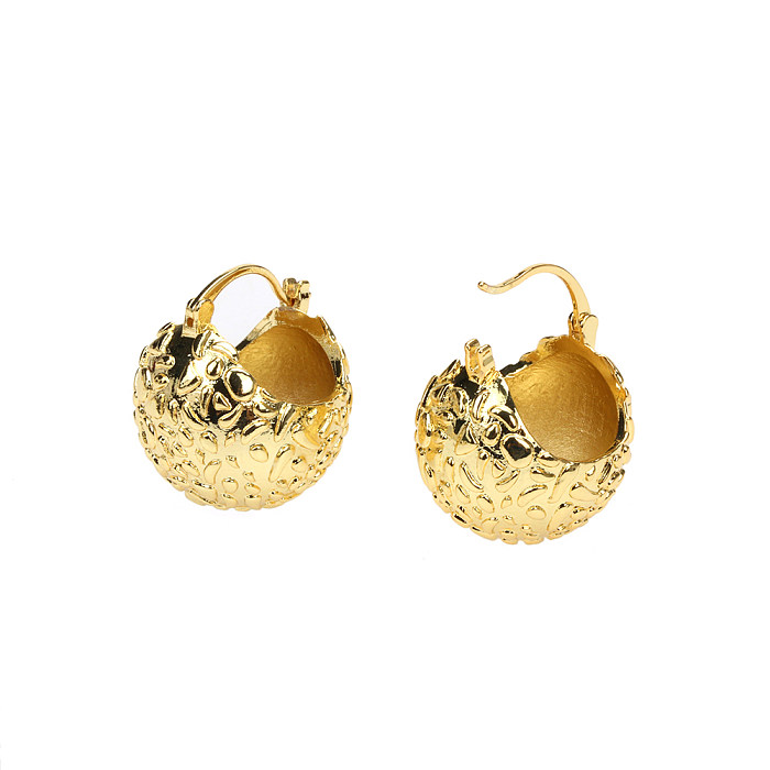 1 Pair IG Style Simple Style Semicircle Plating Copper 18K Gold Plated Earrings