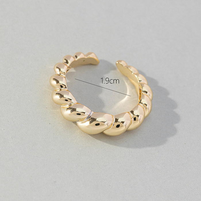 Simple Style Twist Copper Open Ring In Bulk