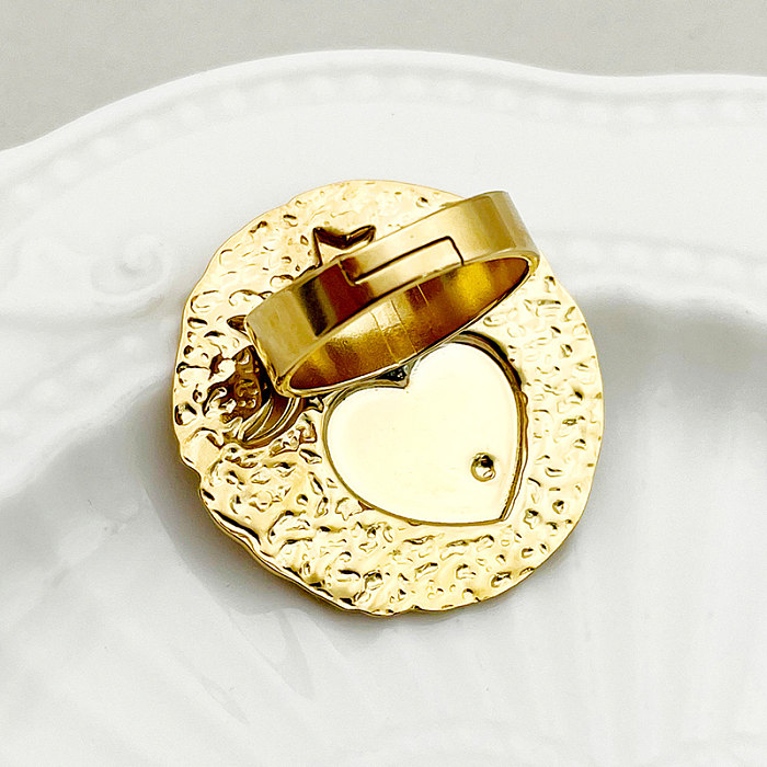 حلقات مفتوحة من الفولاذ المقاوم للصدأ على شكل قلب على شكل نجمة قمر حلوة وبسيطة ومطلية بالذهب