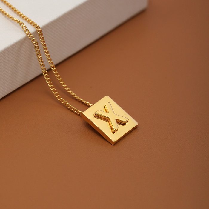 Simple Style Letter Copper Plating Pendant Necklace
