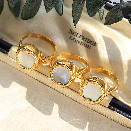 Anéis de aço Titanium geométricos da forma feminina anéis de aço inoxidável de metal