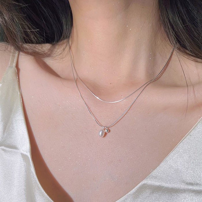 Simple Style Geometric Copper Plating Pendant Necklace