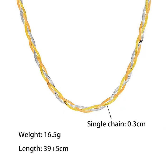 Commute Farbblock-Armband-Halskette mit Titanstahlbeschichtung und 18-Karat-Vergoldung