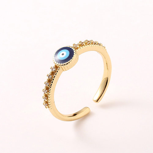 Nouveau Simple main bijoux ouverture réglable mauvais œil cuivre queue anneau