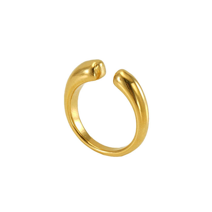 IG Style Geometric Stainless Steel 18K Gold Plated Open Ring In Bulk