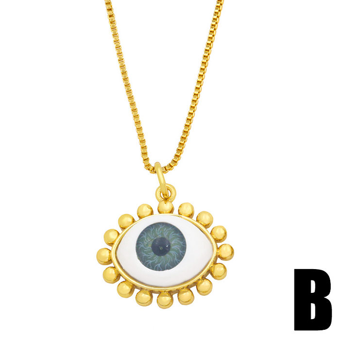 Vintage Fashion Demon Eyes Copper Necklace Wholesale jewelry