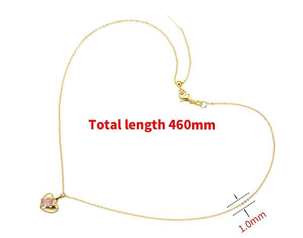 Elegant Luxurious Heart Shape Copper Plating Inlay Zircon 18K Gold Plated Pendant Necklace