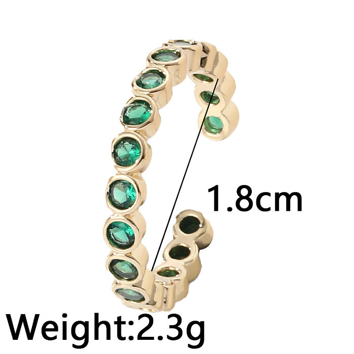 Modischer runder offener Zirkon-Ring mit Kupferbeschichtung