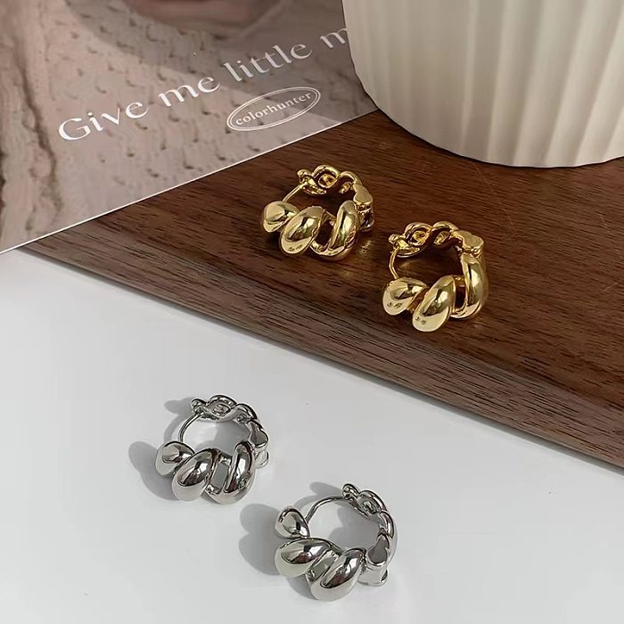 Fashion Solid Color Copper Earrings Plating Copper Earrings