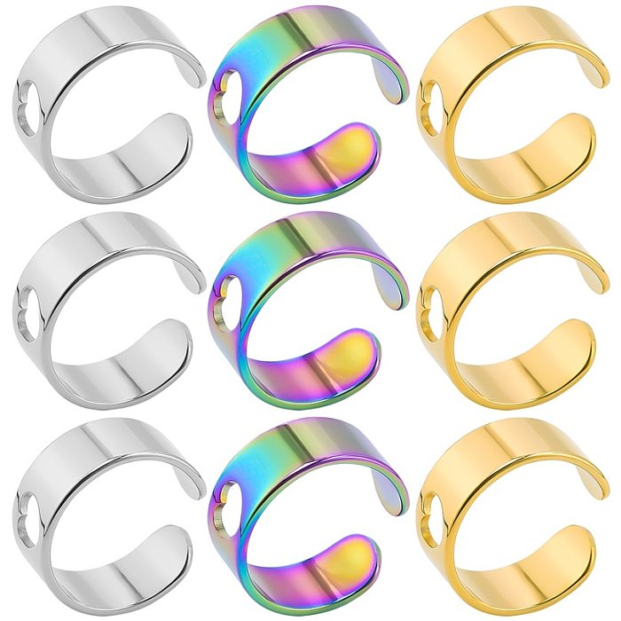 Commute Solid Color Stainless Steel Plating Gold Plated Rings