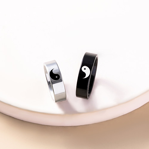 Couples Stainless Steel Yin Yang Ring
