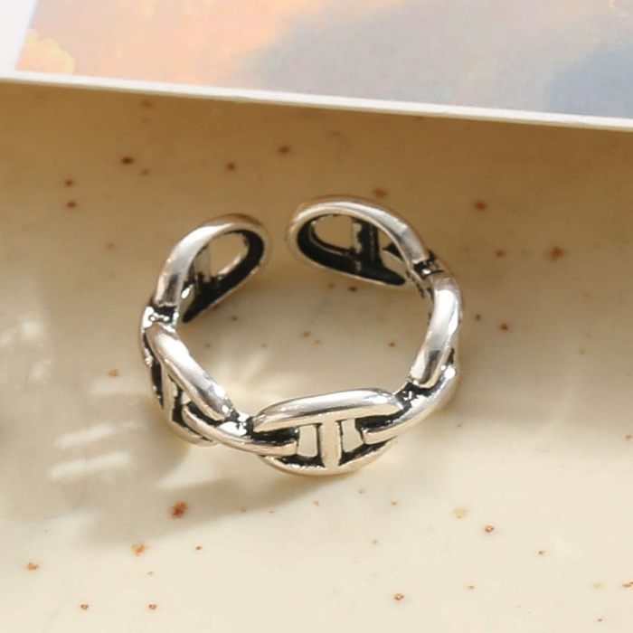 Commute Letter Copper Plating Silver Plated Open Rings