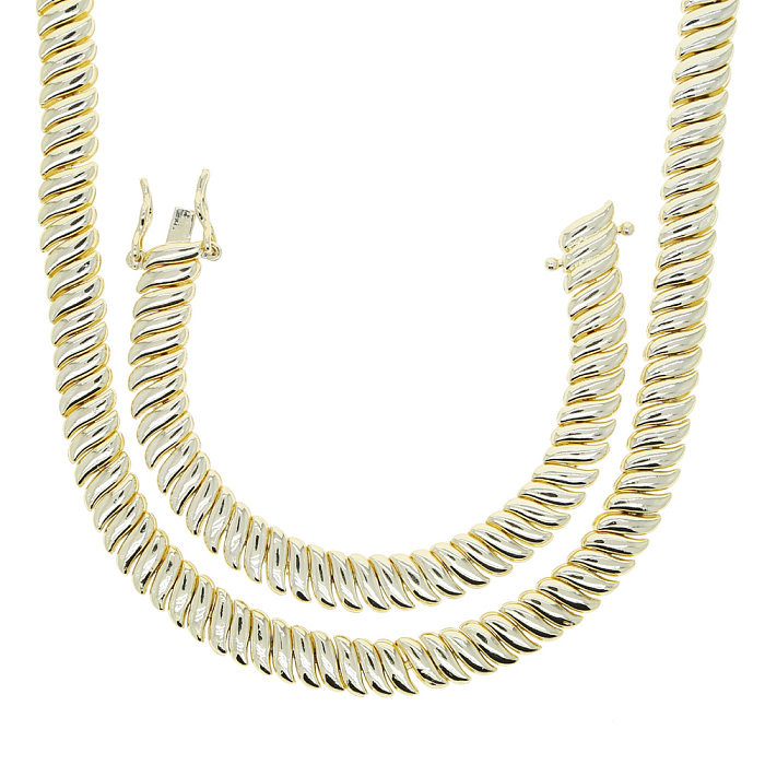 Hip-Hop Cool Style Solid Color Copper Bracelets Necklace