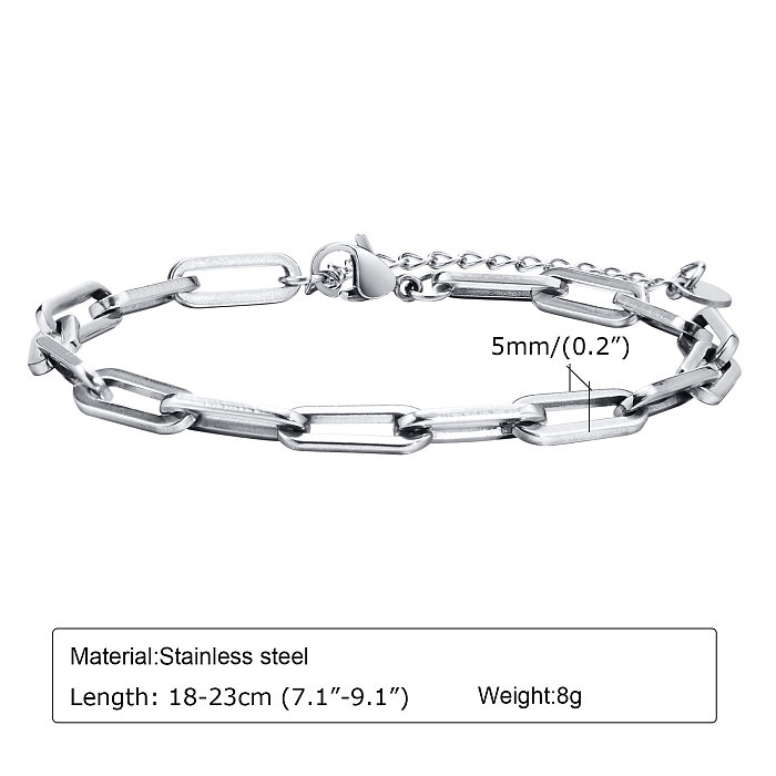 Simple Style Solid Color Stainless Steel Polishing Bracelets 1 Piece