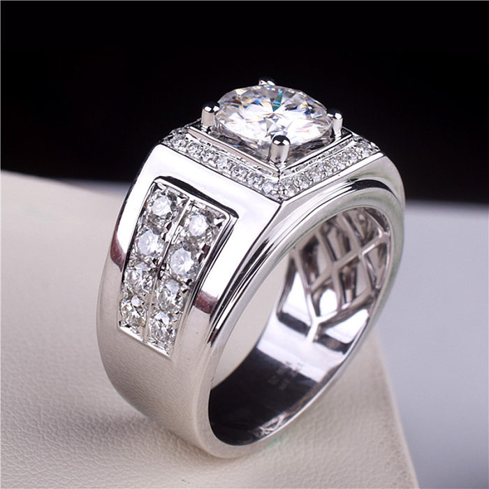 Casual Square Copper Plating Inlay Artificial Gemstones Open Rings