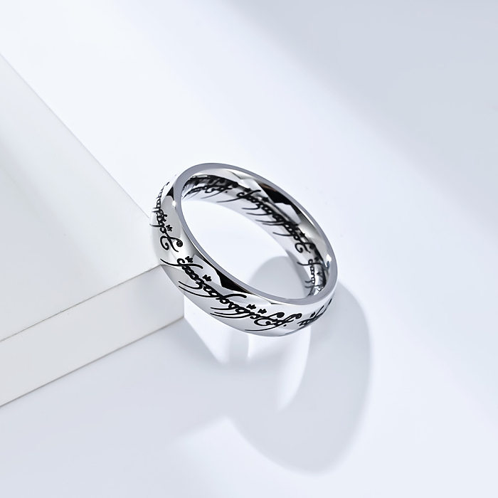 1 Piece Fashion Symbol Titanium Steel Polishing Rings