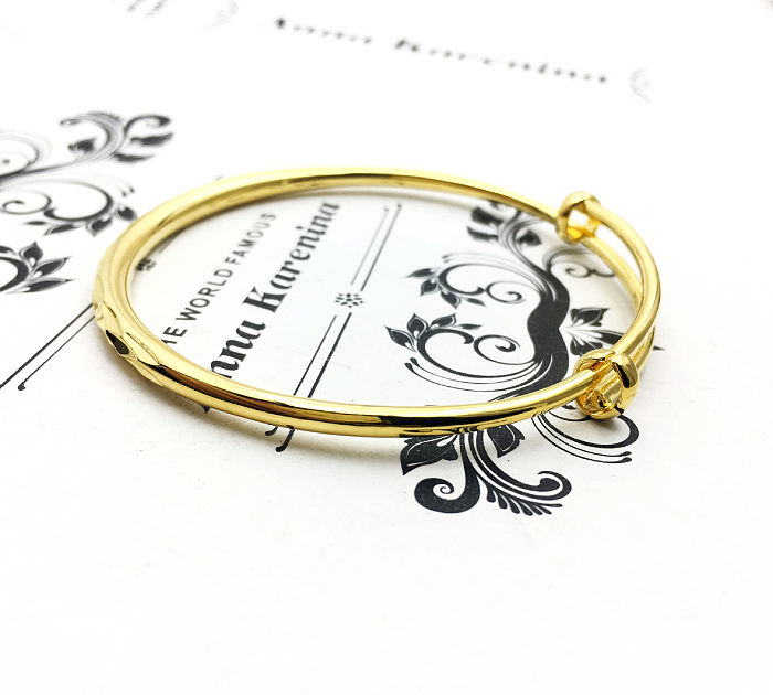 Bracelet plaqué or 18 carats avec placage de cuivre de couleur unie de conception originale