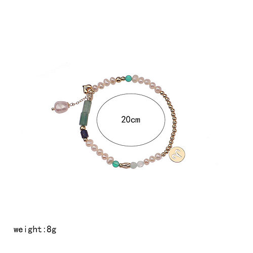 Pulseras con cuentas de cobre y perlas de agua dulce, piedra Natural, estilo Hada, Aries