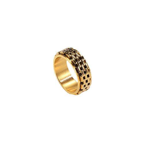 Retro Simple Style Geometric Titanium Steel Plating Rings