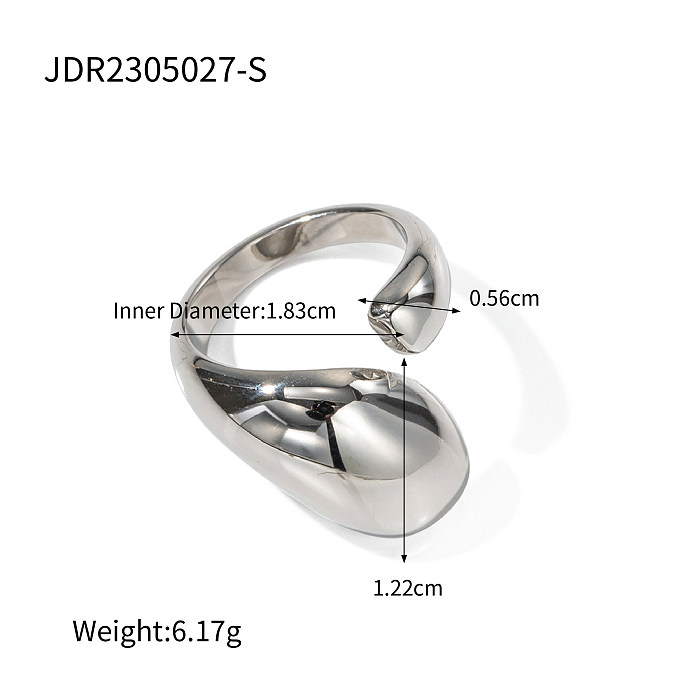 IG Style Asymmetrical Stainless Steel Plating 18K Gold Plated Open Rings