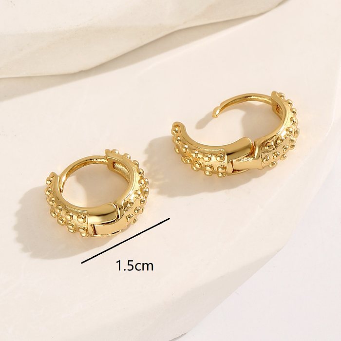 1 Pair Simple Style Heart Shape Plating Copper 18K Gold Plated Earrings
