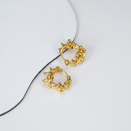 Modische geometrische Ohrringe mit Kupferbeschichtung, 1 Paar