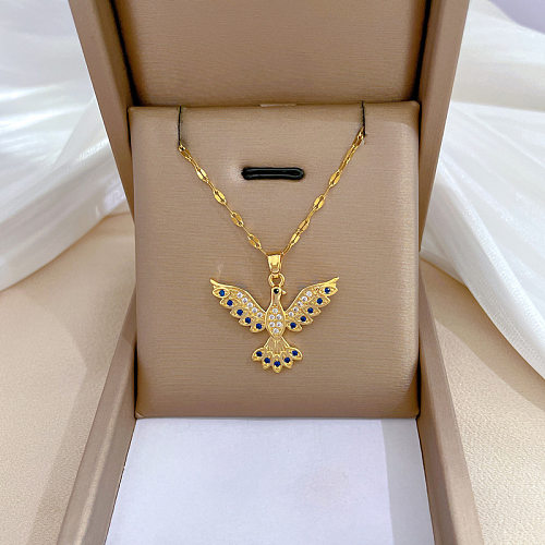 Sweet Phoenix – collier pendentif en titane, acier, cuivre, pierres précieuses artificielles, en vrac