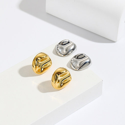 1 Pair Simple Style Irregular Solid Color Plating Copper Ear Studs