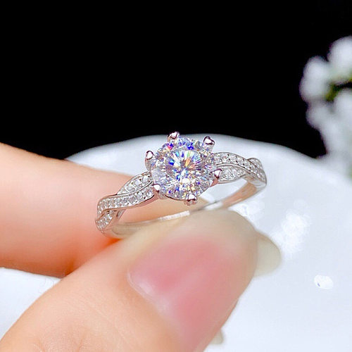 Fashion Round Copper Rings Inlay Artificial Gemstones Copper Rings