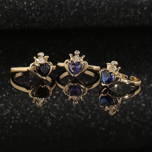 Fashion Jewelry Crown Copper Micro-inlaid Zircon Ring