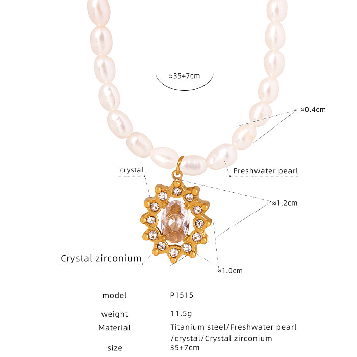 Lujoso y brillante forma de corazón geométrico, chapado en acero de titanio, incrustaciones de diamantes de imitación, piedra de cristal, pendientes chapados en oro de 18K, collar