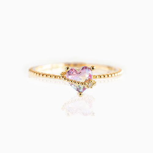 Cartoon Heart Bear Tassel Ring Personality Butterfly Flower Copper Ring