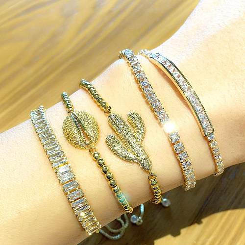 Klassische Mode Zirkon Kristall Pull Armband Frauen Kaktus Armband Großhandel Mode