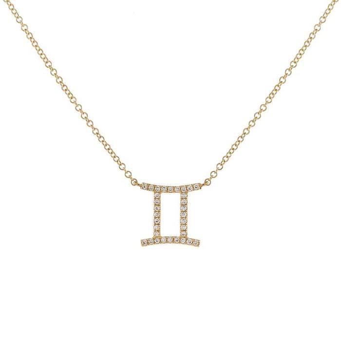 Fashion Constellation Copper Gold Plated Zircon Pendant Necklace