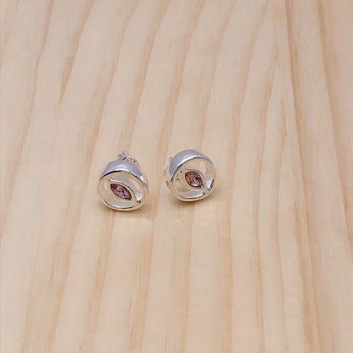 IG Style Eye Kupferbeschichtung Inlay Zirkon versilberte Ringe Ohrringe Halskette