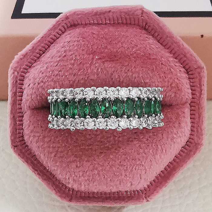 Multi-row Luxury Zircon Inlaid Diamond Engagement Ring