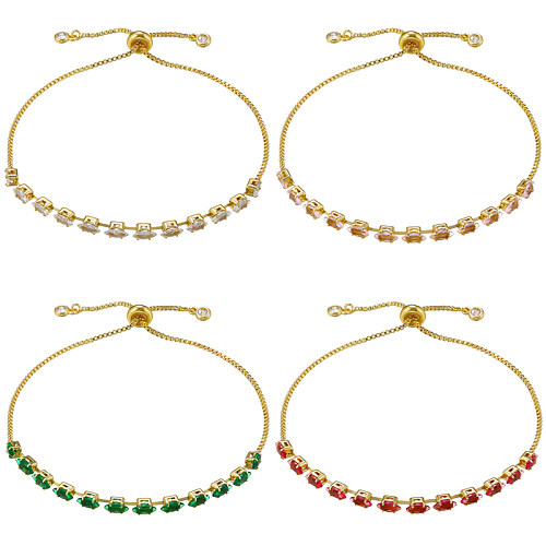 Elegante, glamouröse Armbänder mit Pferdeaugen-Kupferbeschichtung und Zirkon-18-Karat-Vergoldung