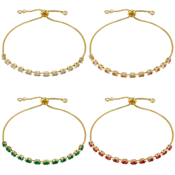 Elegante, glamouröse Armbänder mit Pferdeaugen-Kupferbeschichtung und Zirkon-18-Karat-Vergoldung