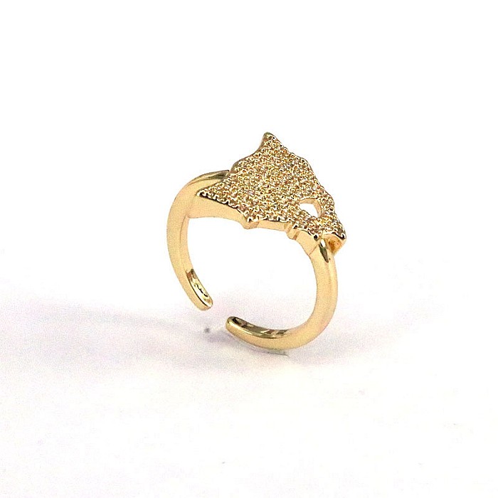 Hip-Hop Vintage Style Classic Style Solid Color Copper Plating Gold Plated Open Ring