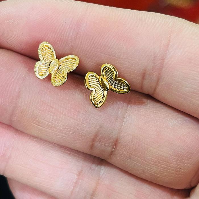 Simple Style Flower Brass Gold Plated Earrings 1 Pair