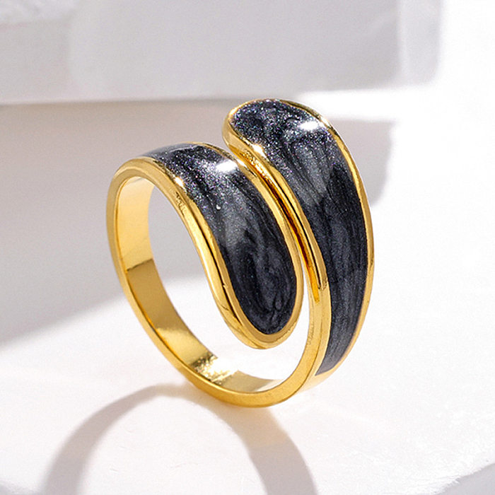 1 Piece Fashion Color Block Stainless Steel Plating Open Ring