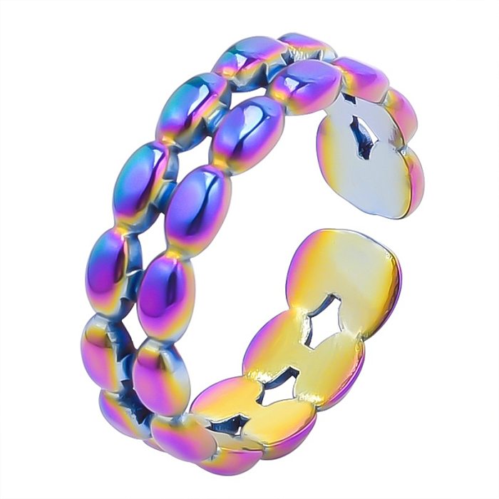 Großhandel: Einfacher, geometrischer offener Ring aus Titanstahl