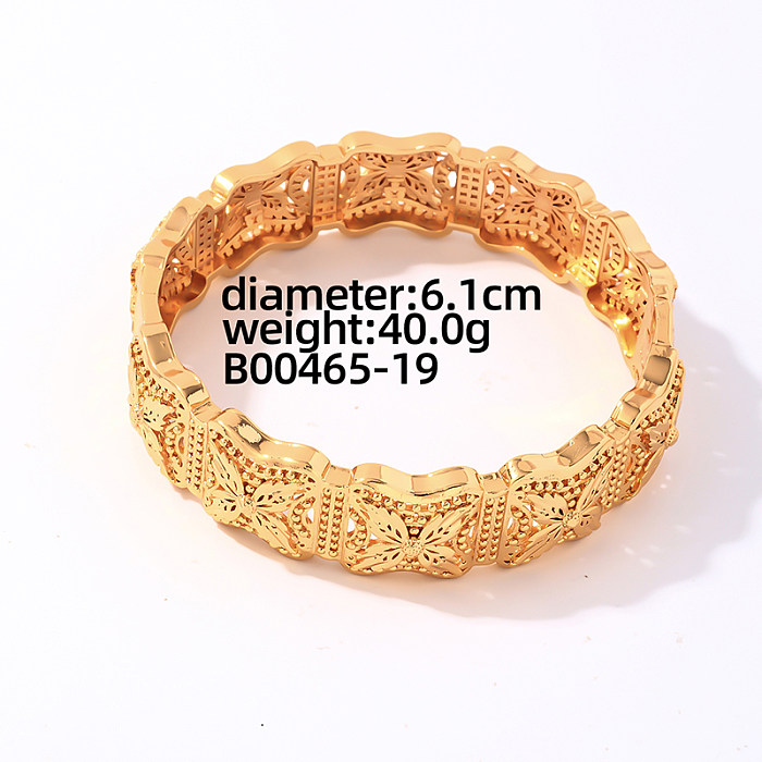 Elegant Glam Bridal Round Copper Plating Gold Plated Bangle