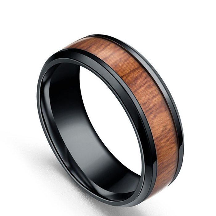 Wholesale Jewelry Stainless Steel Wood Grain Ring jewelry